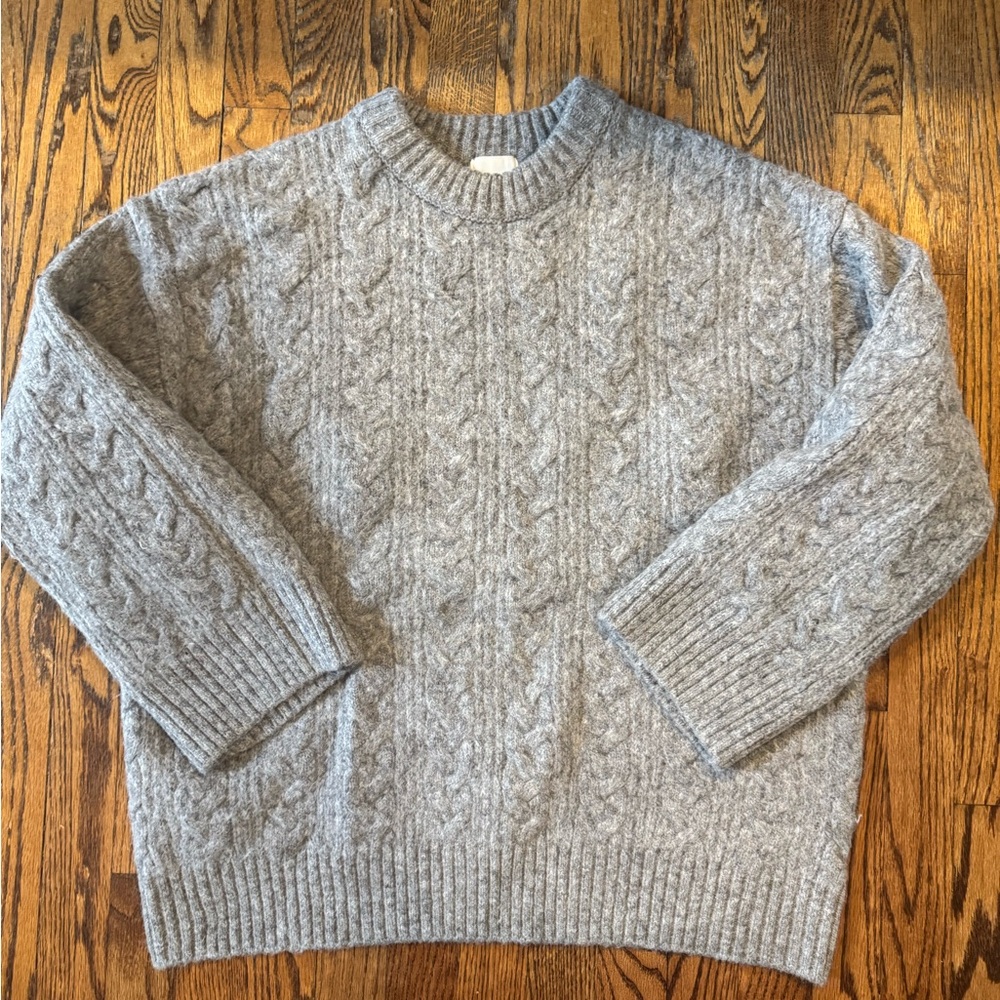 Gray Cable Knit Men's Sweater